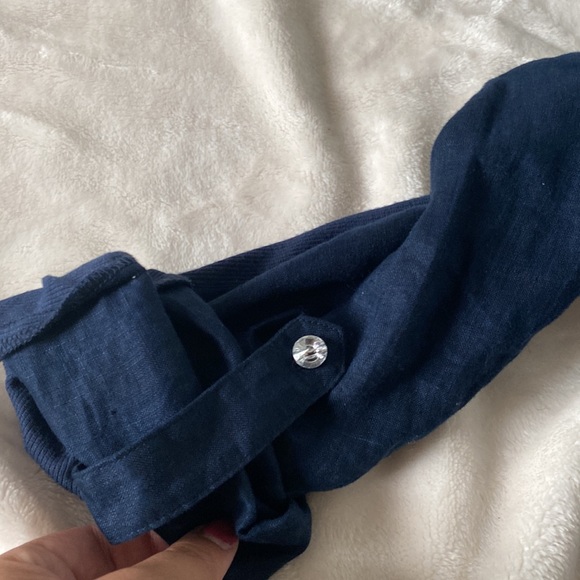 INC Blue Blouse with Crystal Buttons Medium - Picture 7 of 11